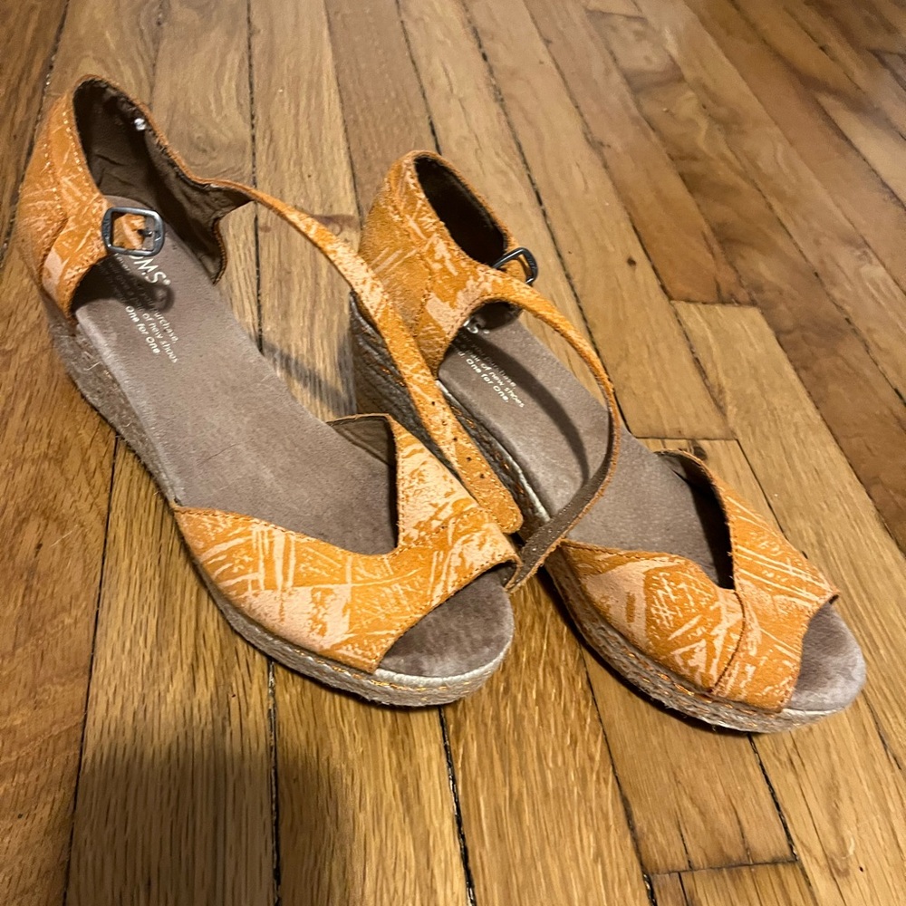 Orange Wedge Sandals